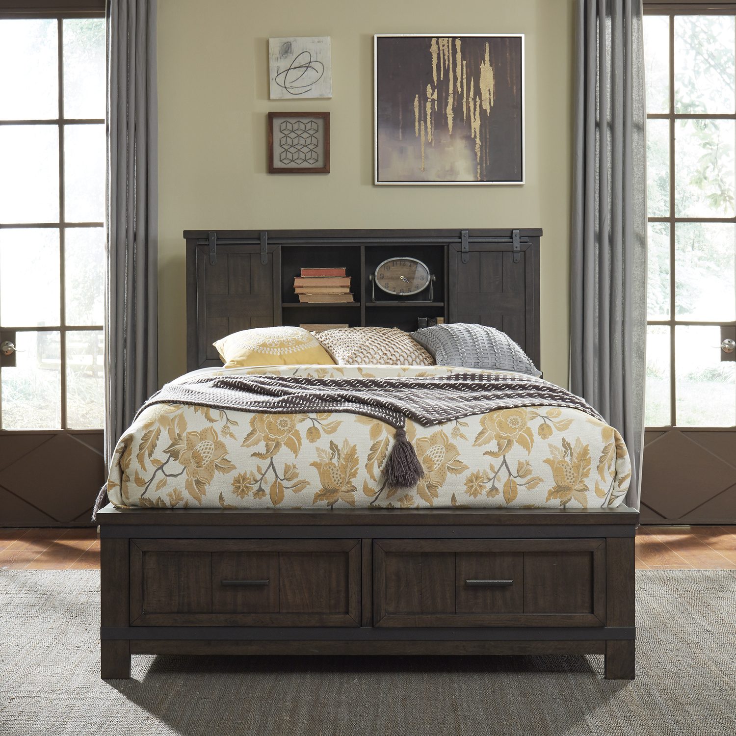 Liberty Furniture 759-BR-QBB Thornwood Hills Queen Bookcase Bed Liberty Furniture 759-BR-QBB Thornwood Hills Queen Bookcase Bed