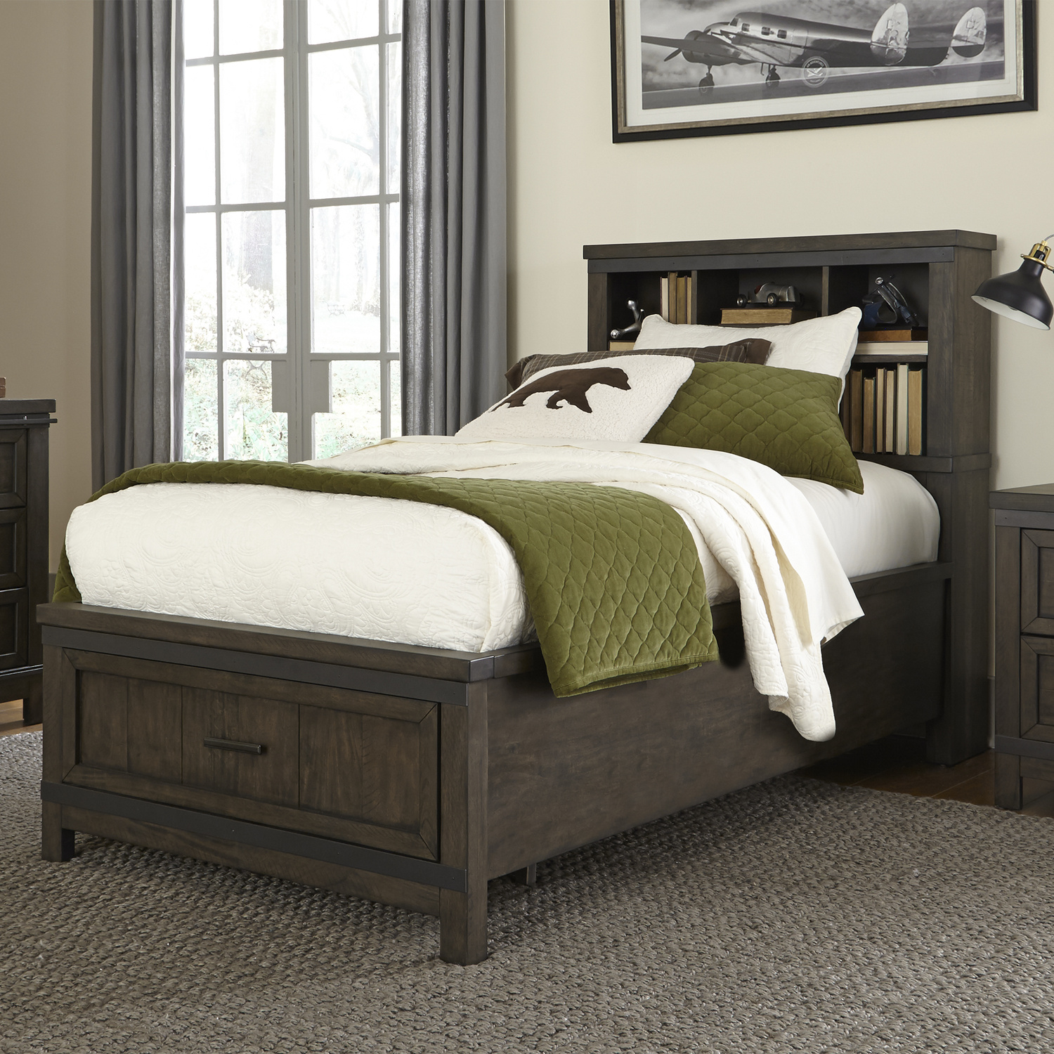 Liberty Furniture 759-YBR-TBB Thornwood Hills Twin Bookcase Bed Liberty Furniture 759-YBR-TBB Thornwood Hills Twin Bookcase Bed