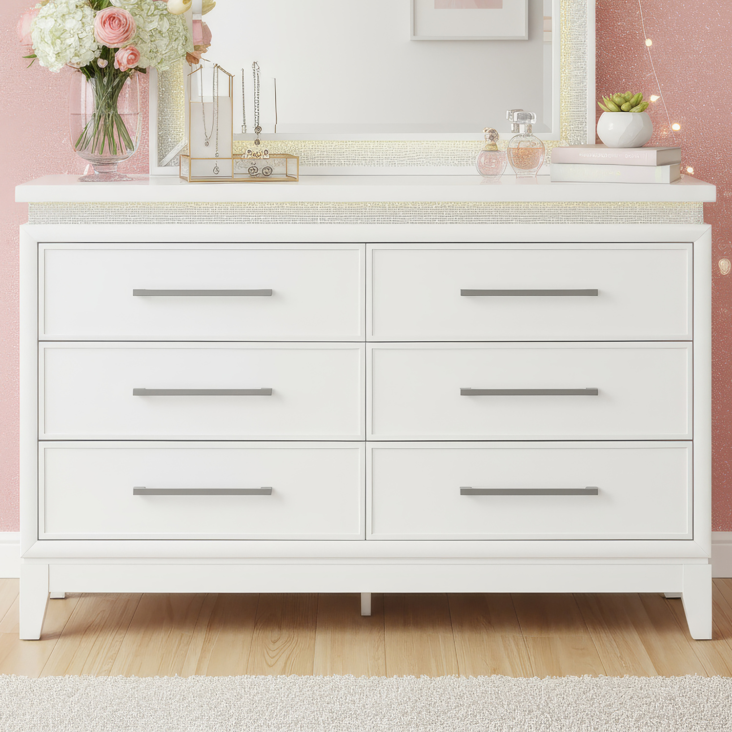 781-BR30 Reflections 6 Drawer Dresser w/ Lights 781-BR30 Reflections 6 Drawer Dresser w/ Lights