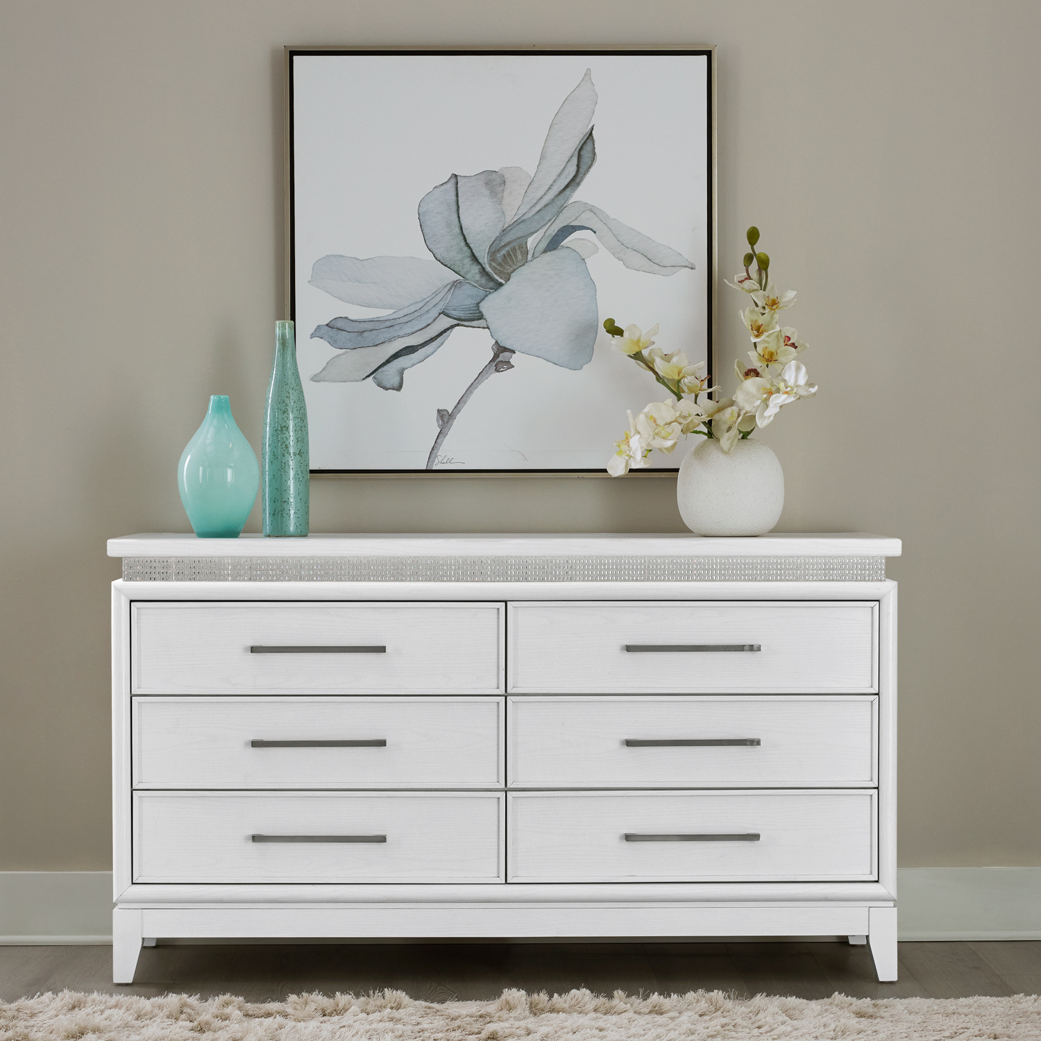 Liberty Furniture 781-BR31 Reflections 6 Drawer Dresser w/ Lights Liberty Furniture 781-BR31 Reflections 6 Drawer Dresser w/ Lights