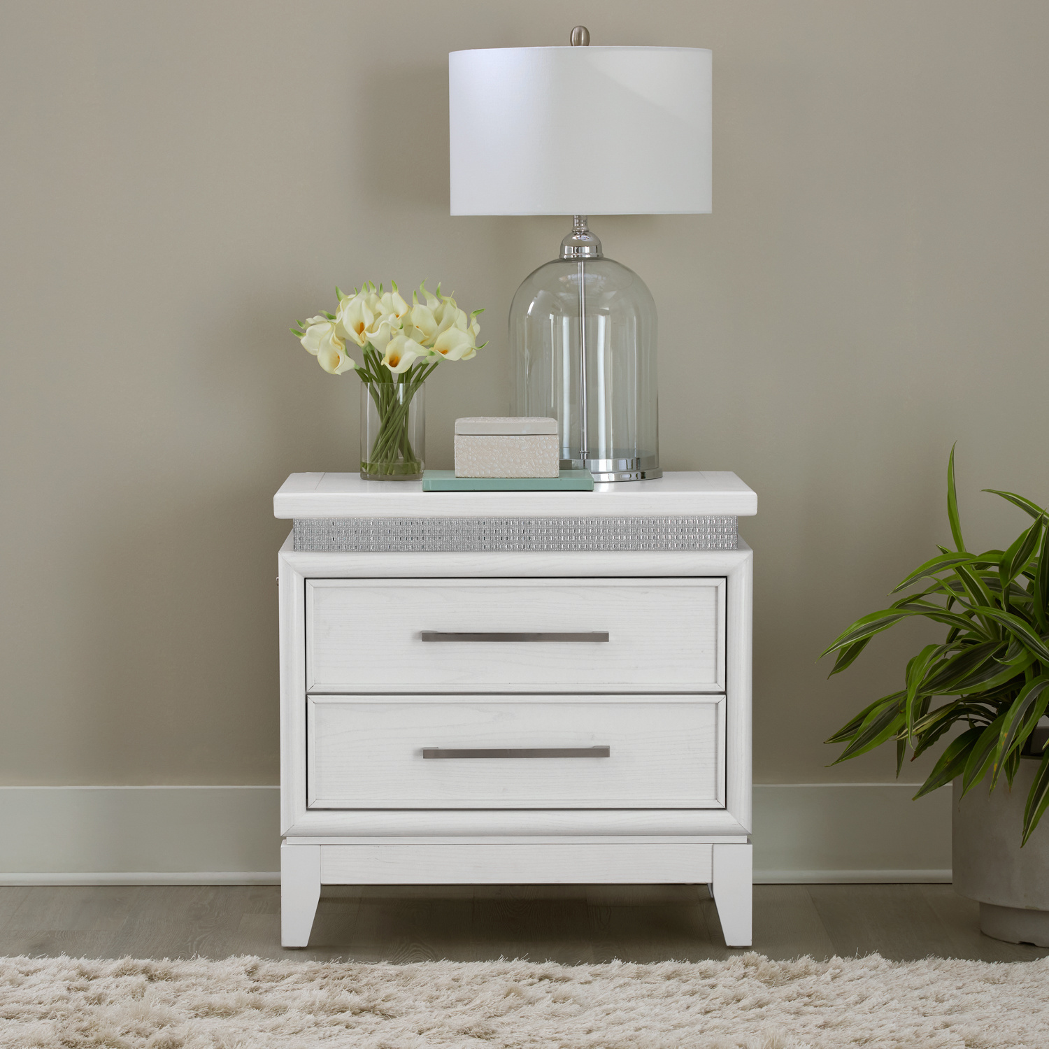 Liberty Furniture 781-BR61 Reflections Nightstand w/ Lights and Charging Station Liberty Furniture 781-BR61 Reflections Nightstand w/ Lights and Charging Station