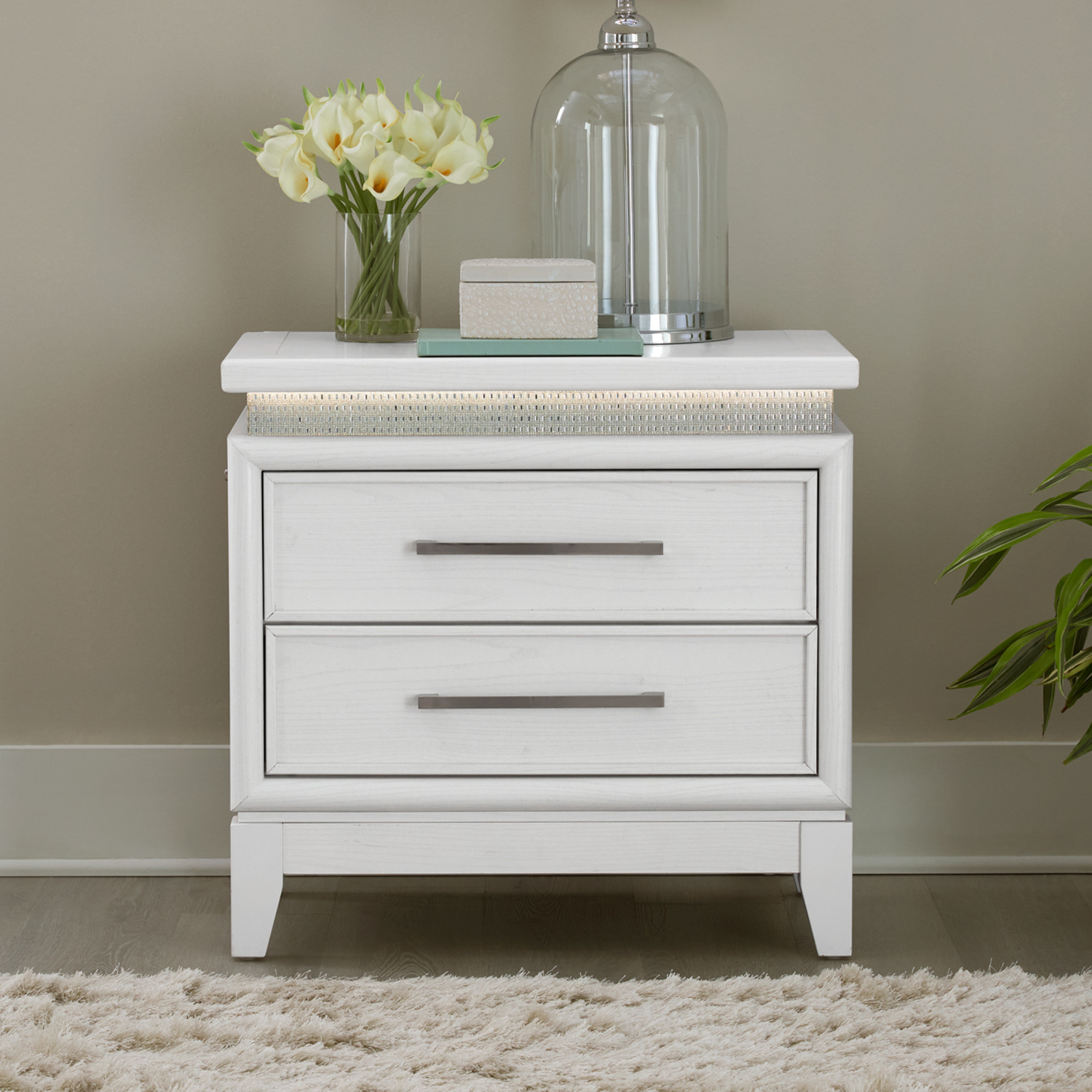 Liberty Furniture 781-BR61 Reflections Nightstand w/ Lights and Charging Station Liberty Furniture 781-BR61 Reflections Nightstand w/ Lights and Charging Station