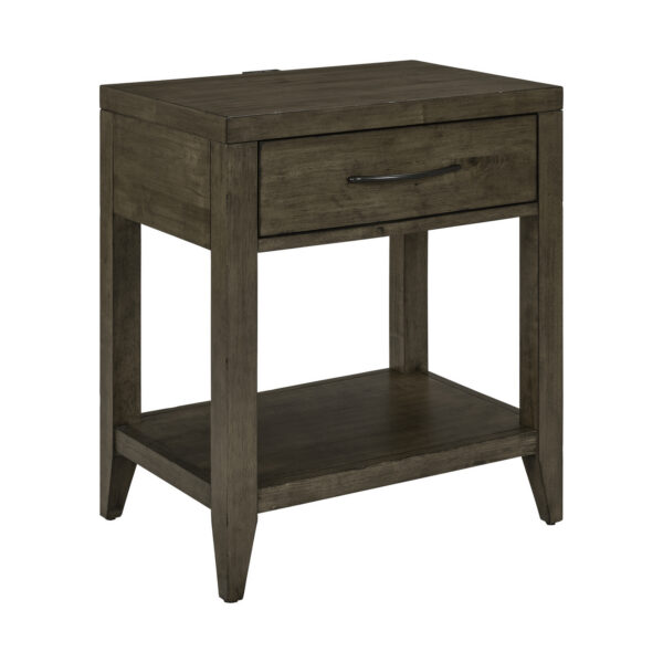 936-BR62 Shaker Lakes Open Nightstand w/ Charging Station