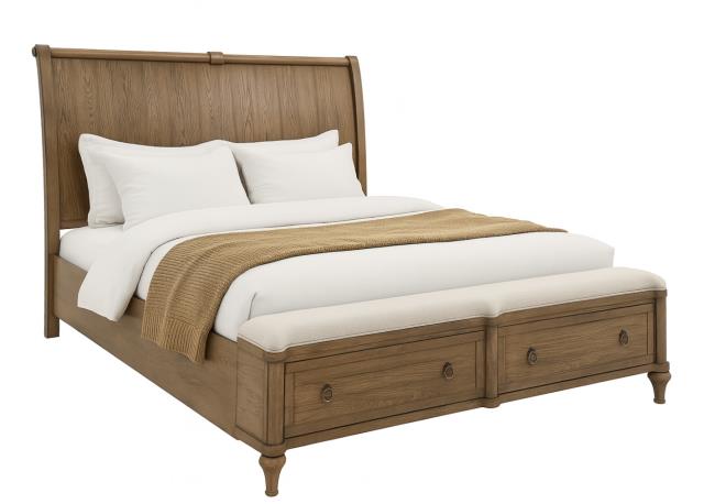 Avalon Furniture B03334 6/6 SLEIGH King Sleigh Storage Bed - Oak Avalon Furniture B03334 6/6 SLEIGH King Sleigh Storage Bed - Oak