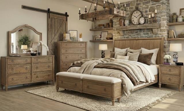 Avalon Furniture B03334 6/6 SLEIGH King Sleigh Storage Bed - Oak Avalon Furniture B03334 6/6 SLEIGH King Sleigh Storage Bed - Oak