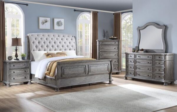 Avalon Furniture B01623 6/6 Uph - King Bed