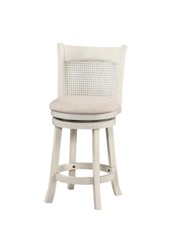 Avalon Furniture D01955 GC 24" White Swivel Counter Stool - Cane Back