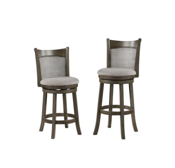 Avalon Furniture D01966 BS 29" Gray Swivel Bar Stool - Cane Back