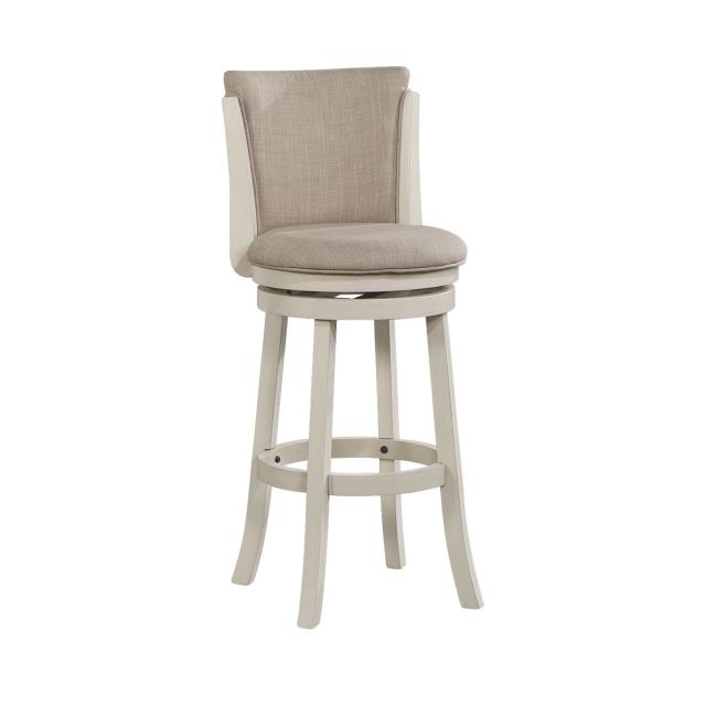 Avalon Furniture D01977 BS-W 29"Contempo Swivel Bar Stool - Fabric Back - White Finish Avalon Furniture D01977 BS-W 29"Contempo Swivel Bar Stool - Fabric Back - White Finish