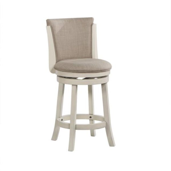Avalon Furniture D01977 GC-W 24"Swivel Counter Height Stool - Fabric Back - White Finish