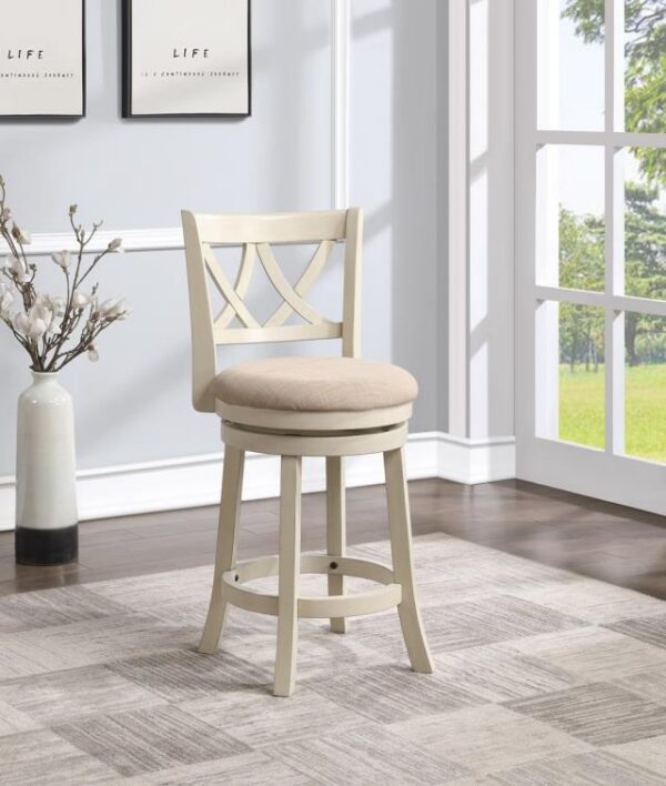Avalon Furniture D01844 GC 24" Swivel Counter Stool - Antique White