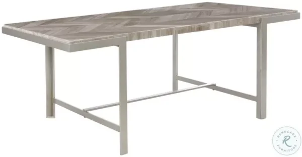 Avalon Furniture D00263-DT Natural Stone And Steel Dining Table Avalon Furniture D00263-DT Natural Stone And Steel Dining Table