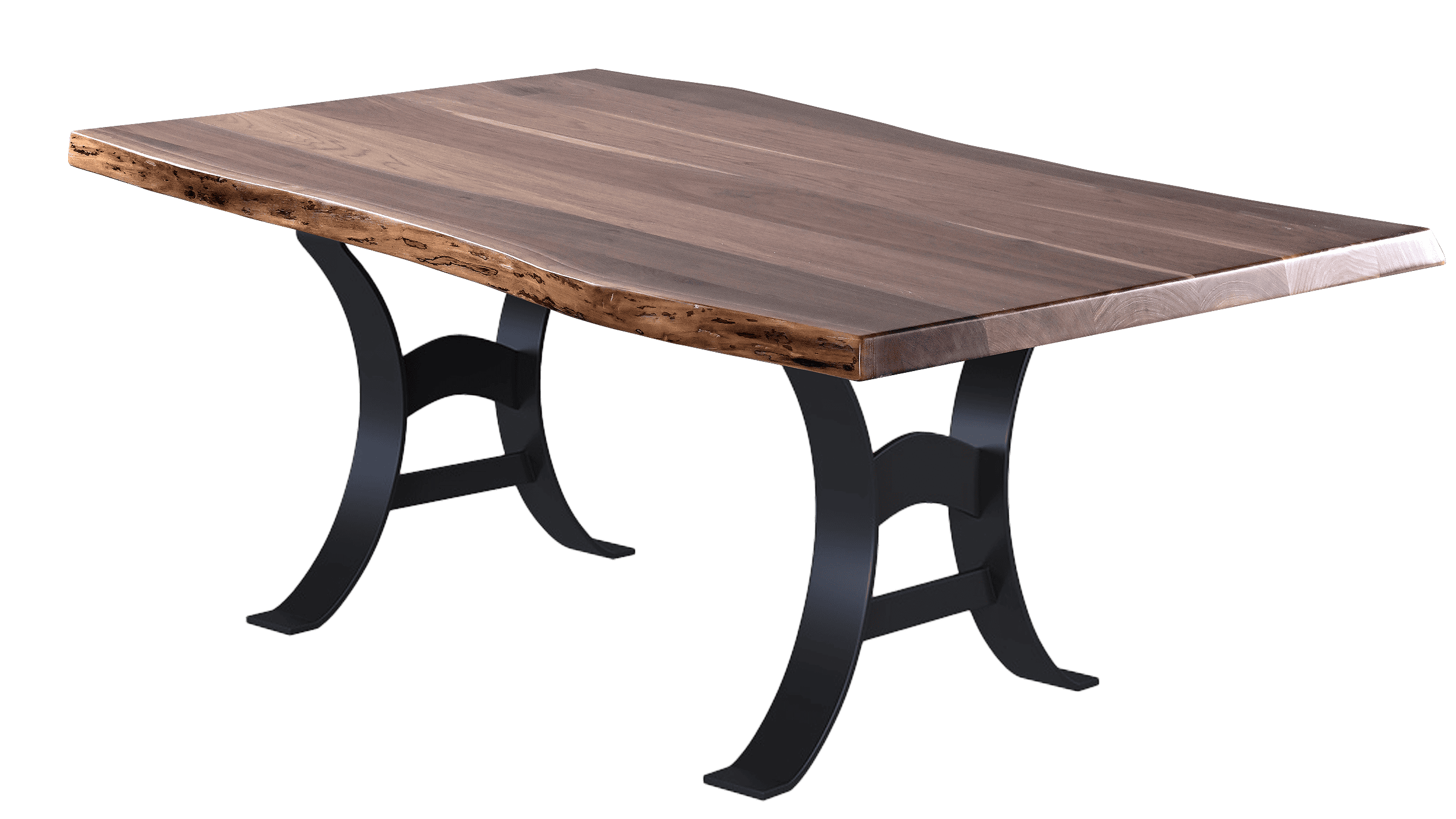Country View Woodworking EV-LE4260-MB04WM Evergreen 42'' X 60'' ( solid top ) Live Edge Wormy Maple Top-Metal Base Country View Woodworking EV-LE4260-MB04WM Evergreen 42'' X 60'' ( solid top ) Live Edge Wormy Maple Top-Metal Base