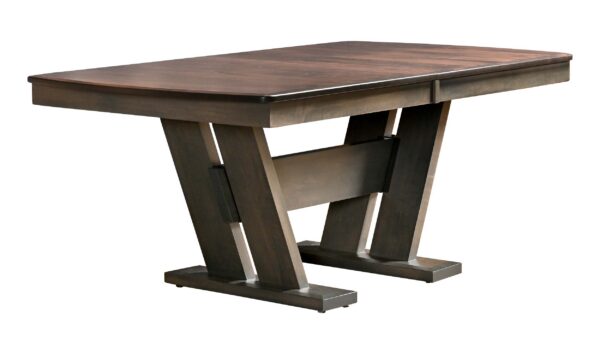 Country View Woodworking MIYW13-4272SWM MIYW13 42 X 72  Solid Top  ( T06 - E02  )Wormy Maple Top - Brown Maple Aprons & Base