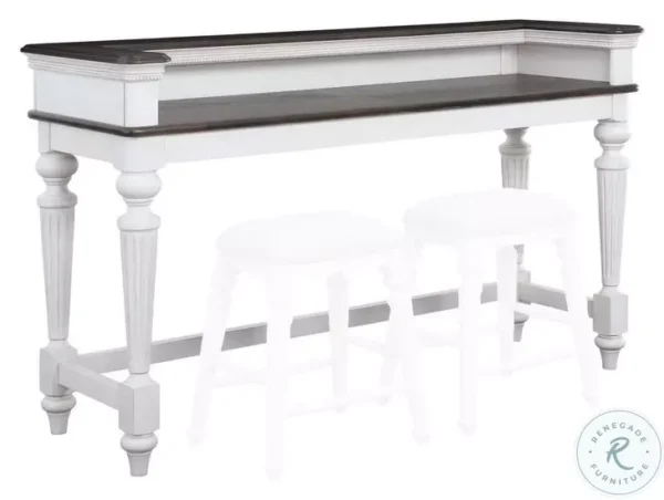 Avalon Furniture O00162-BAR West Chester Light Gray Oak and Distressed White Bar Console Table with Power Strip