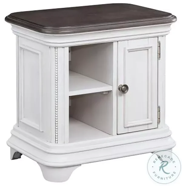 Avalon Furniture O00162-CHR West Chester Light Gray Oak and Distressed White Chairside Table