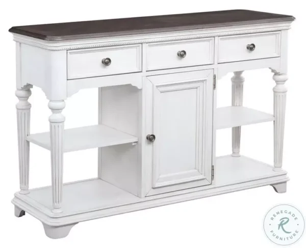 Avalon Furniture O00162-CON West Chester Light Gray Oak and Distressed White Console Table Avalon Furniture O00162-CON West Chester Light Gray Oak and Distressed White Console Table