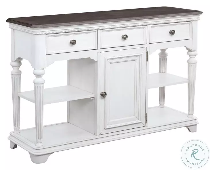 Avalon Furniture O00162-CON West Chester Light Gray Oak and Distressed White Console Table Avalon Furniture O00162-CON West Chester Light Gray Oak and Distressed White Console Table
