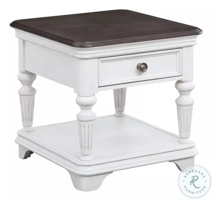 Avalon Furniture O00162-E20 West Chester Light Gray Oak and Distressed White Rectagular Drawer End Table Avalon Furniture O00162-E20 West Chester Light Gray Oak and Distressed White Rectagular Drawer End Table