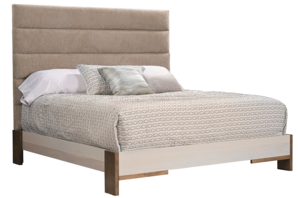 Country View Woodworking 160-232-138-184 CA King Horizontal Panel Upholstered Bed