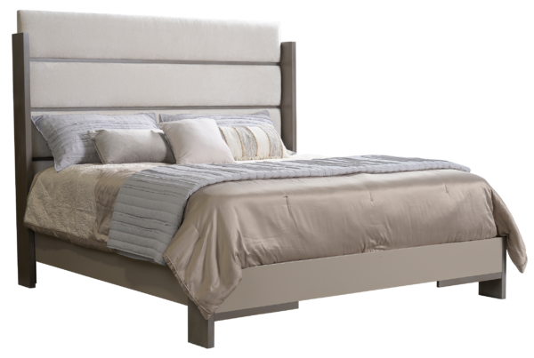 Country View Woodworking 160-130-136-080 King Horizontal Split Panel Upholstered Bed