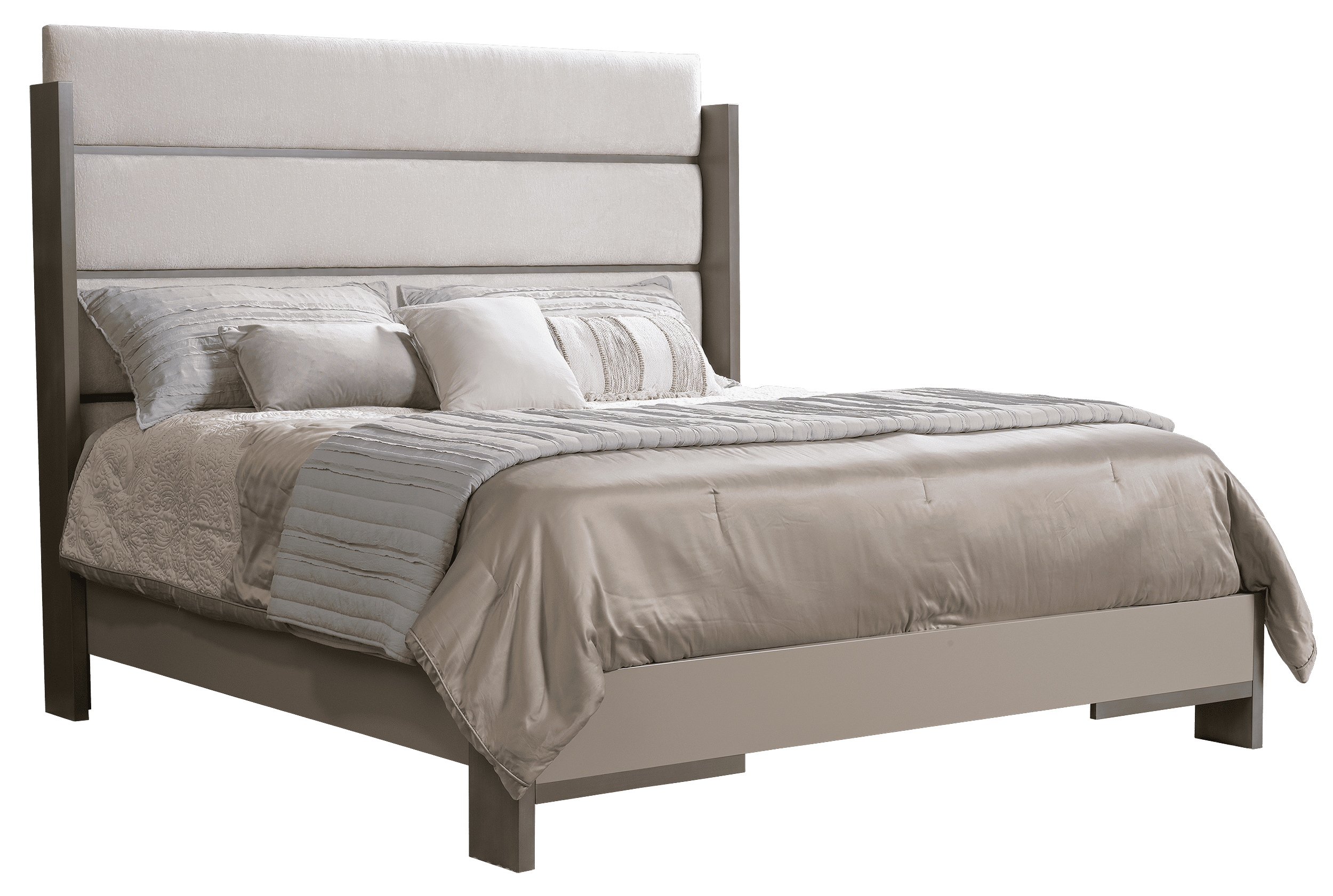 Country View Woodworking 160-130-136-080 King Horizontal Split Panel Upholstered Bed Country View Woodworking 160-130-136-080 King Horizontal Split Panel Upholstered Bed