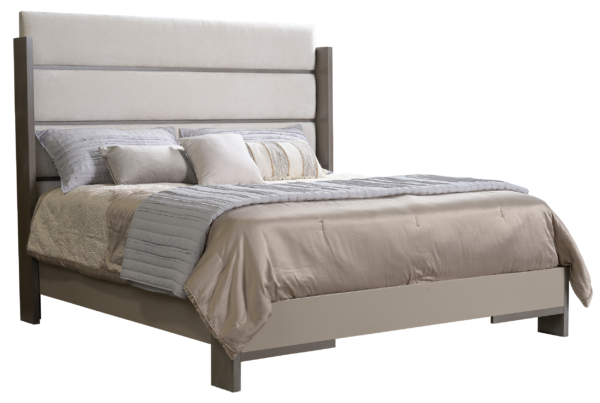 Country View Woodworking 160-220-126-180 Queen Horizontal Split Panel Upholstered Bed