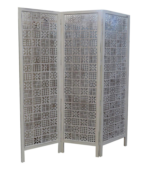 Coast by DK 11250 Geometric Carved Screen 3 Panel
