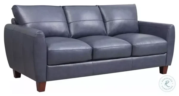 Leather Italia 9661-6529-03177147  TRAVERSE SOFA OCEAN BLUE LEATHER - S