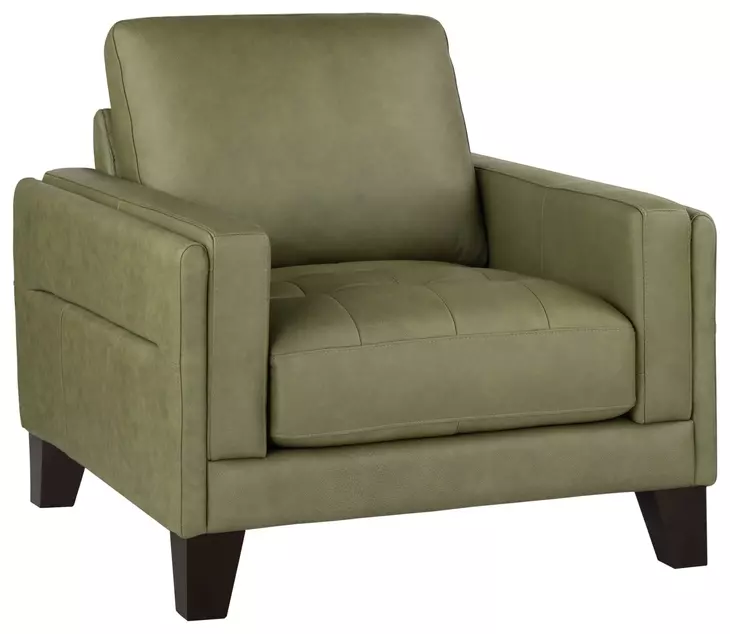 Leather Italia 4111-2335-01F5104S VAUGHN CHAIR FS GREEN CLOVER Leather Italia 4111-2335-01F5104S VAUGHN CHAIR FS GREEN CLOVER