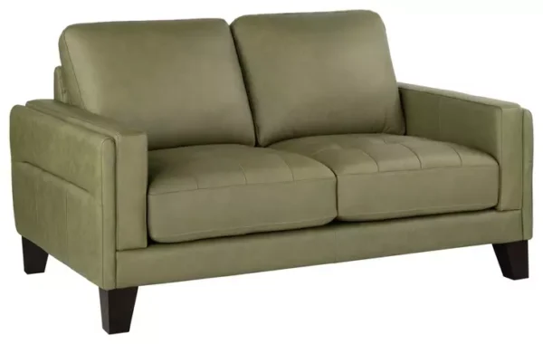 Leather Italia 4111-2335-02F5104S VAUGHN LOVESEAT FS GREEN CLOVER