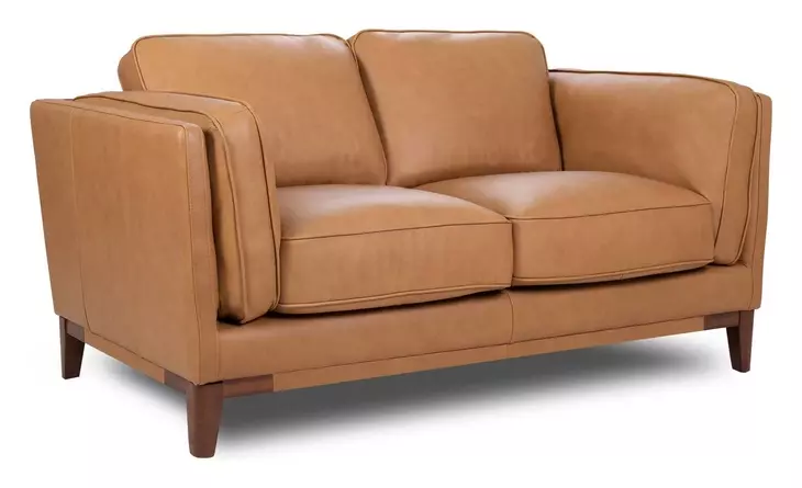 Leather Italia 9661-2405-023601S PENDRY LOVESEAT S CARMEL SADDLE Leather Italia 9661-2405-023601S PENDRY LOVESEAT S CARMEL SADDLE
