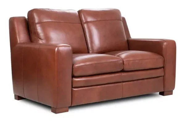 Leather Italia 9661-2415-022702S FINNLEY LOVESEAT S BROWN AUBURN