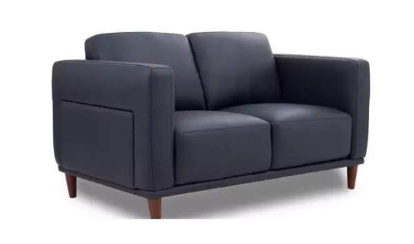 Leather Italia 9661-2525-02U5901S BAXTER LOVESEAT US MIDNIGHT BLUE