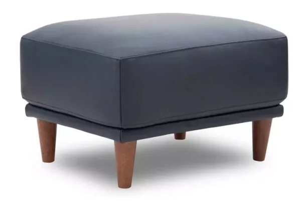 Leather Italia 9661-2525-00U5901S BAXTER OTTOMAN US MIDNIGHT BLUE