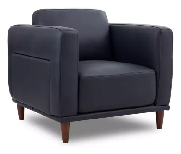 Leather Italia 9661-2525-01U5901S BAXTER CHAIR US MIDNIGHT BLUE