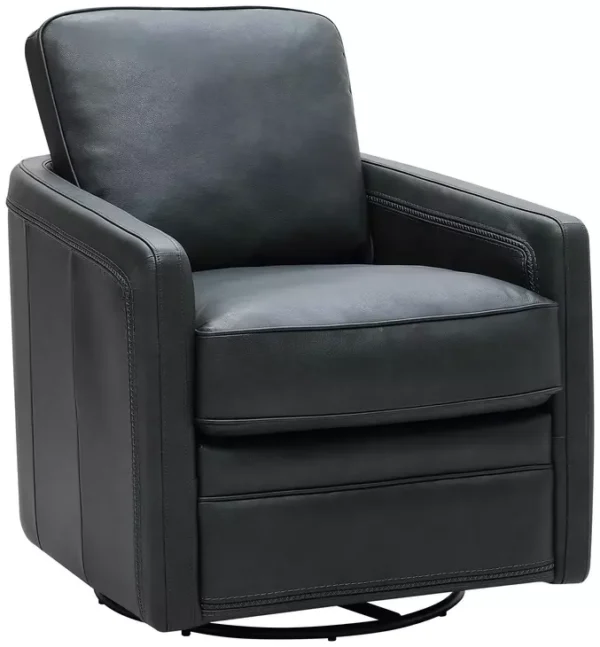 Leather Italia 9661-6773S-011055S  TURNER CHAIR - SWIVEL - GLIDER S FOREST GREEN