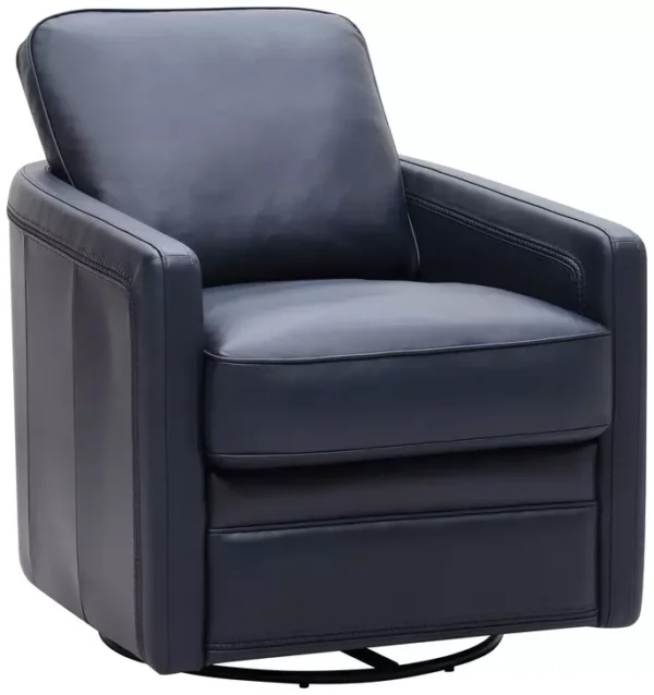 Leather Italia 9661-6773S-017469S  TURNER CHAIR - SWIVEL - GLIDER S BLUE