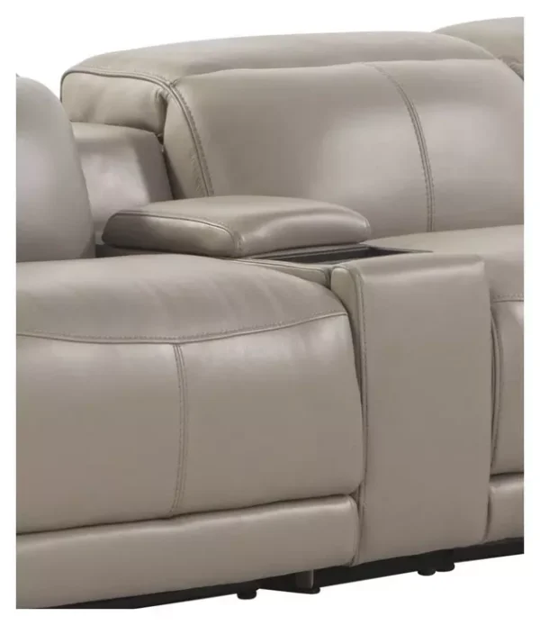 Leather Italia 8124-2904CON-3303LV  RIDGEWAY CONSOLE W- X HIDDEN CUP HOLDERS STO