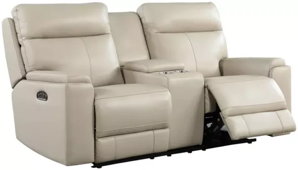 Leather Italia 4111-EH310C-021001LV  EH BRYANT LOVESEAT - CONSOLE - P LV TAUPE