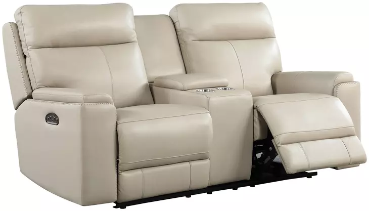 Leather Italia 4111-EH310C-021001LV EH BRYANT LOVESEAT - CONSOLE - P LV TAUPE Leather Italia 4111-EH310C-021001LV EH BRYANT LOVESEAT - CONSOLE - P LV TAUPE