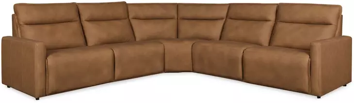 Leather Italia 4111-3308WED-4273LV ADELL SECTIONAL WEDGE LV SADDLE Leather Italia 4111-3308WED-4273LV ADELL SECTIONAL WEDGE LV SADDLE