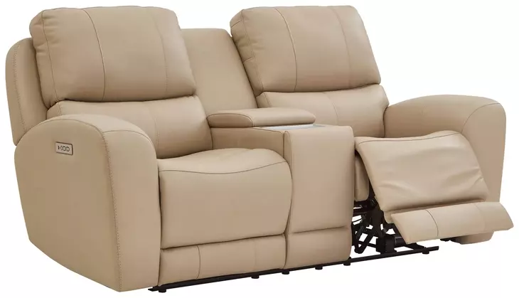 Leather Italia 4111-EHZ395C-021001LV EHZ BEL VISTA LOVESEAT - CONSOLE + P + ZG LV TAUPE Leather Italia 4111-EHZ395C-021001LV EHZ BEL VISTA LOVESEAT - CONSOLE + P + ZG LV TAUPE