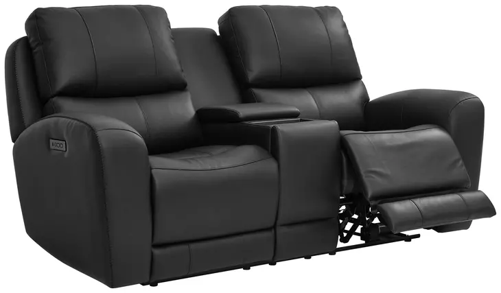 Leather Italia 4111-EHZ395C-028034LV EHZ BEL VISTA LOVESEAT - CONSOLE + P + ZG LV BLACK Leather Italia 4111-EHZ395C-028034LV EHZ BEL VISTA LOVESEAT - CONSOLE + P + ZG LV BLACK