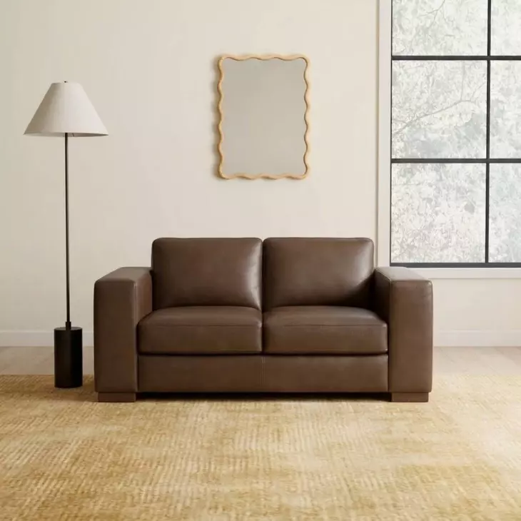 Leather Italia 1020-2014-02B5801A INGLEWOOD LOVESEAT BA VINTAGE BROWN CIGAR Leather Italia 1020-2014-02B5801A INGLEWOOD LOVESEAT BA VINTAGE BROWN CIGAR
