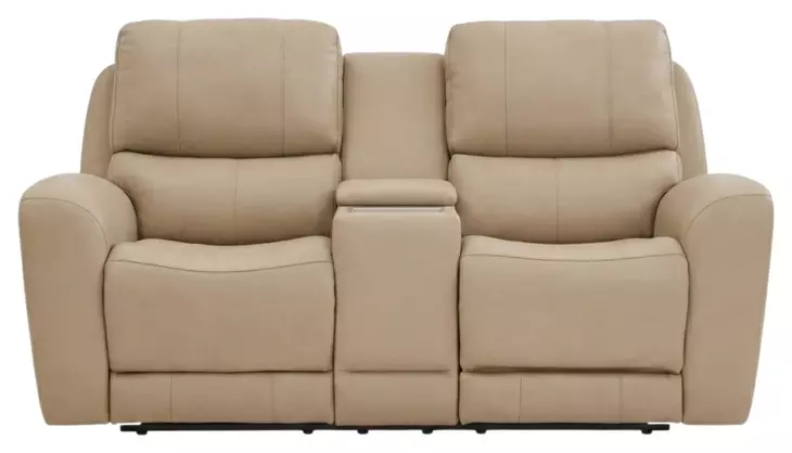 Leather Italia 4111-EHZ395C-021001LV EHZ BEL VISTA LOVESEAT - CONSOLE + P + ZG LV TAUPE Leather Italia 4111-EHZ395C-021001LV EHZ BEL VISTA LOVESEAT - CONSOLE + P + ZG LV TAUPE