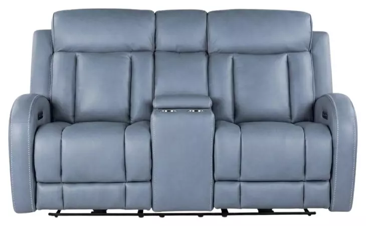 Leather Italia 4111-P3Z2515C-02M5003LV PZ QUINN LOVESEAT - CONSOLE + P + ZG W/ LUMBAR MLV BLUE GREY Leather Italia 4111-P3Z2515C-02M5003LV PZ QUINN LOVESEAT - CONSOLE + P + ZG W/ LUMBAR MLV BLUE GREY