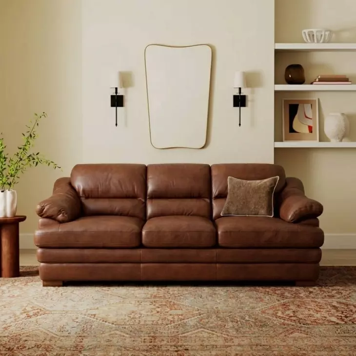 Leather Italia 9661-2825-035040 TATUM SOFA BROWN Leather Italia 9661-2825-035040 TATUM SOFA BROWN