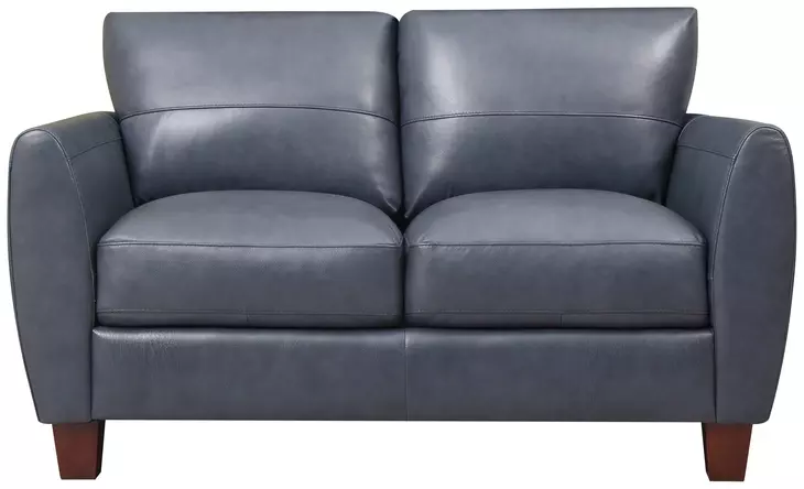 Leather Italia 9661-6529-02177147 TRAVERSE LOVESEAT OCEAN BLUE LEATHER Leather Italia 9661-6529-02177147 TRAVERSE LOVESEAT OCEAN BLUE LEATHER