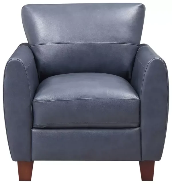 Leather Italia 9661-6529-01177147  TRAVERSE CHAIR OCEAN BLUE LEATHER -